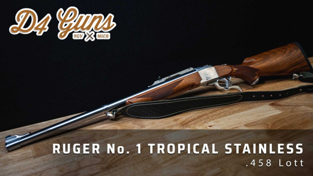 Rare Ruger No. 1 1-H Tropical Stainless single-shot rifle in .458 Lott! 
https://www.d4guns.com/product/ruger-no-1-1-h-tropical-458-lott-rare-stainless-walnut/
.
.
#guns #huntinglife #huntingseason #ruger #2a